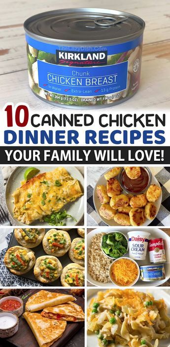 Dinner With Canned Chicken, Canned Chicken Dinner Recipes, Canned Chicken Dinner, Poor Meals, Amazing Pantry, Lazy Dish, Lazy Cooking, Can Chicken Recipes, Mini Chicken Pot Pies