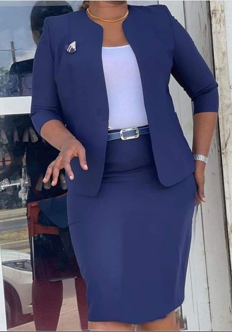 Uniform Styles For Women, Dress Suits For Women Classy Office Wear, Kaunda Suit For Women, Skirt Suits For Women, Office Wear Women Work Outfits, Work Attire Women, Fashion Work Outfit, Fancy Short Dresses, Modest Dresses Fashion