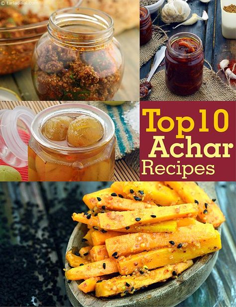 Top 10 Achar Recipes, Collection of Achar Recipes | TarlaDalal.com | #1 Indian Achar, Mango Achar Recipes, Amla Murabba, Summer Hobbies, Carrot Pickle, Pickles Recipes, Cooking Tuna Steaks, Indian Pickle Recipe, Maharashtrian Food