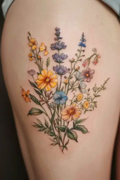 floral hip tattoo ideas 1 Hip Floral Tattoo, Hip Tattoo Ideas, Floral Hip Tattoo, Hip Tattoos, Love For Nature, Wildflower Tattoo, Tattoo Ideas For Women, Hip Tattoo, Tattoo Inspo