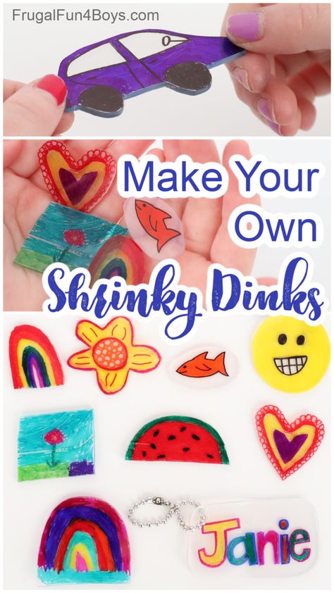 Make Your Own Shrinky Dinks {Awesome Craft!} - Frugal Fun For Boys and Girls Shrinky Dink Keychain, Shrinky Dink Art, Shrinky Dink Crafts, Shrinky Dink Earrings, Summer List, Summer Care, Camp Crafts, Summer Camp Crafts, Keychain Craft