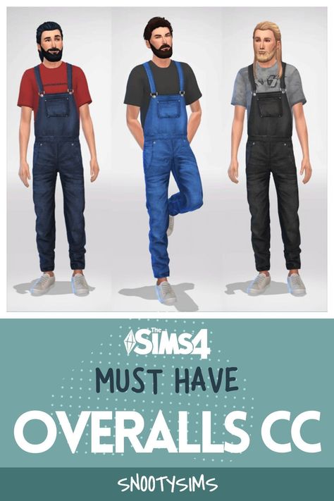 Overalls are the perfect piece of clothing for farmers or as a cute fashionable moment. These best pieces of CC for all ages are perfect to add to your Sims 4 game. Sims 4 Male Overalls, Farmer Sims 4 Cc, Sims 4 Male Cottagecore Cc, Sims 4 Overalls, Sims Farm, Sims 4 Cottage, Men Overall, Male Sims, Female Sims