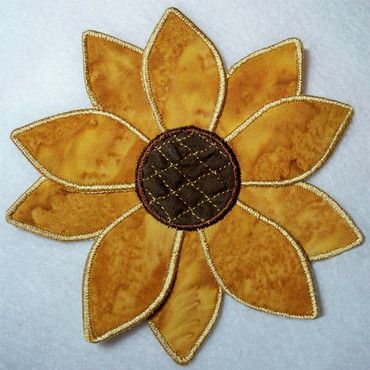 Quilt Sunflower, Penny Craft, Sunflower Applique, Accuquilt Patterns, Flower Applique Patterns, Sunflower Quilt, Unique Quilt Pattern, Sunflower Throw Pillows, Sunflower Quilts