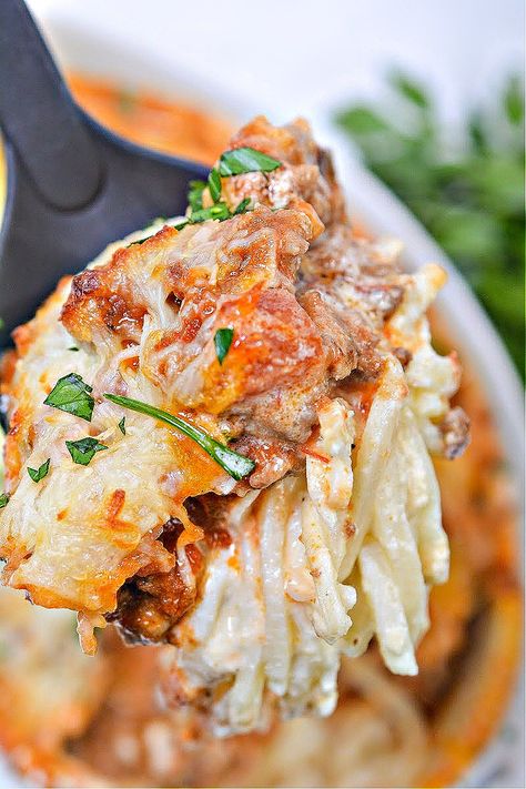 TikTok Alfredo Spaghetti Bake - Easy Keto Friendly Version Keto Baked Spaghetti, Baked Spaghetti With Alfredo And Marinara, Keto Chicken Alfredo Casserole With Cauliflower, Marinara And Alfredo Sauce Pasta, Tik Tok Spaghetti Alfredo Bake, Tiktok Spaghetti Bake, Baked Spaghetti With Alfredo Sauce, Fettuccini Spaghetti, Tik Tok Spaghetti Alfredo