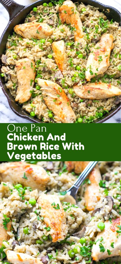 Chicken With Brown Rice Recipes, One Pot Brown Rice Meals, Brown Rice With Chicken, Brown Rice Chicken Recipes, Healthy Meals With Brown Rice, Chicken And Brown Rice Recipes Healthy, Brown Rice Dinner Ideas, Brown Rice And Vegetables Recipes, Meals With Brown Rice