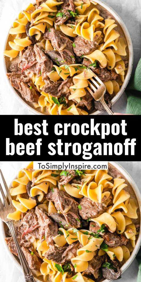 Slower Cooker Beef Stroganoff, Beef Stroganof, Recipe For Beef Stroganoff, Homemade Beef Stroganoff, Round Steak Recipes, Beef Stroganoff Crockpot, Beef Stroganoff Easy, Slow Cooker Beef Stroganoff, Creamy Mushroom Sauce