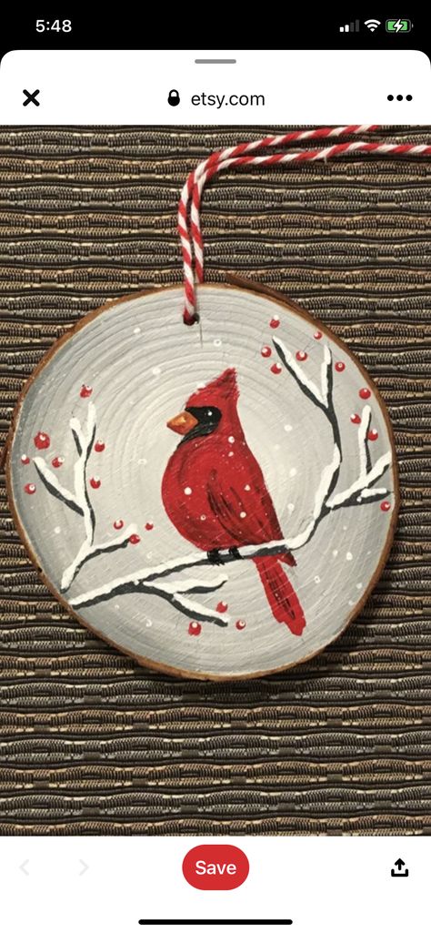 Wood Ornaments Diy Tree Slices Painted, Wooden Ornaments Diy Wood Slices, Wooden Ornaments Diy, Handpainted Christmas Ornaments, Wood Discs, Craft Ornaments, Christmas Bazaar, Wood Cookies, Diy Christmas Presents