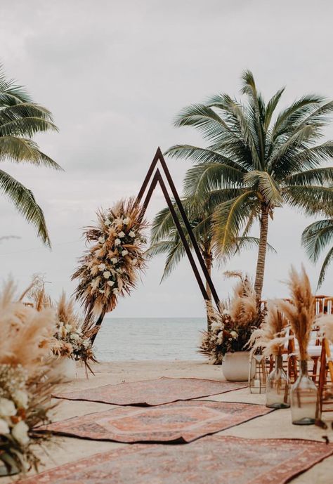 Boho Lgbtq Wedding, Lesbian Beach Wedding Ideas, Tulum Wedding Ceremony, Beach Wedding Tulum, Bohemian Beach Wedding Decorations, Tulum Wedding Reception, Boho Mexico Wedding, Tulum Wedding Decor, Tulum Wedding Venue Mexico