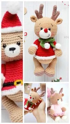 Amigurumi Reindeer, Crochet Christmas Snowflakes, Crochet Reindeer, Christmas Crochet Patterns Free, Crochet Deer, Crochet Toys Free, Crochet Sweaters, Crochet Baby Toys, Crochet Animals Free Patterns