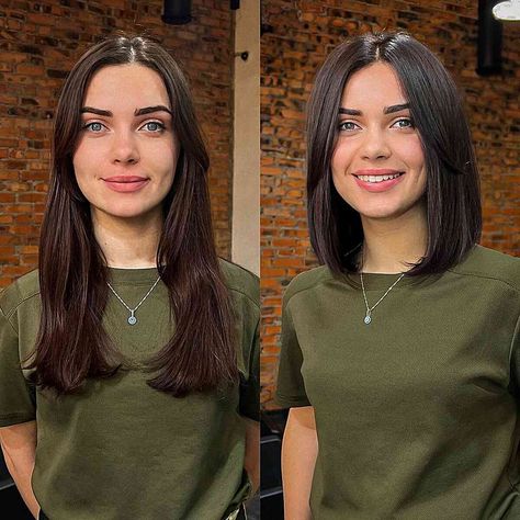 Lob Haircut Straight, Sleek Short Hair, Shoulder Haircut, Fine Straight Hair, Straight Hair Cuts, Long To Short Hair, Lob Hairstyle, Lob Haircut, Bob Hairstyles For Fine Hair