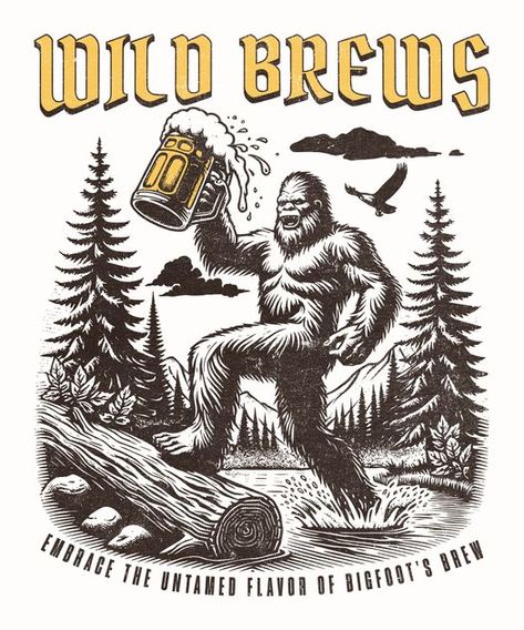 Bigfoot beer T-Shirt Design Template Generations Quotes, T Shirt Design Template, Beer Design, Stylish Fonts, Graphic Tshirt Design, Shirt Template, Coffee Branding, Streetwear Tshirt, Tshirt Design