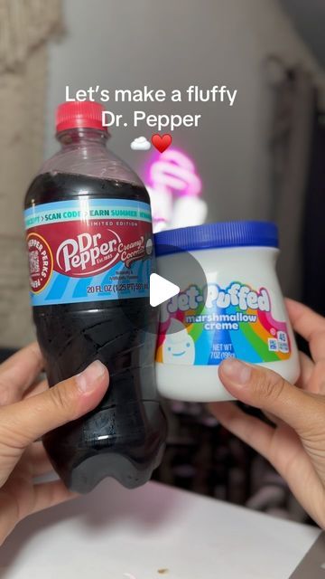 Amber Alejandrez on Instagram: "Fluffy Dr.Pepper ☁️♥️" Fluffy Dr Pepper, Mixed Drinks With Dr Pepper, Dr Pepper Alcoholic Drinks, Dr Pepper Birthday Party Ideas, Dr Pepper Birthday, Jet Puffed Marshmallows, Dr Pepper Can, Marshmallow Creme, Stew Meat