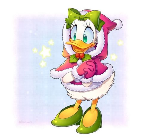 Daisy Duck Christmas, Disney Female Characters, Duck Christmas, Donald And Daisy Duck, Retro Disney, Disney Art Drawings, Disney Artwork, Disney Favorites, Daisy Duck