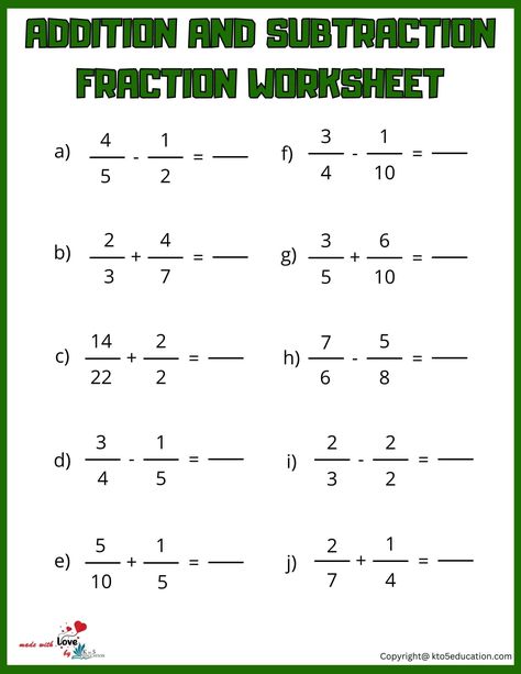 multiplication of fractions worksheets Fraction Worksheet, Subtract Fractions, Math Fractions Worksheets, 4th Grade Fractions, Handwriting Practice Paper, Add And Subtract Fractions, Summer Worksheets, Math Practice Worksheets, Adding Fractions