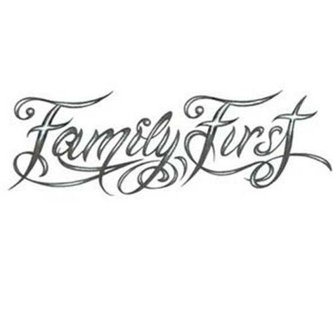 Family First Tattoo Designs, Family First Tattoo For Men, Tattoo Fonts Script, Family Over Everything Tattoo, Family First Tattoo, Tattoo Font For Men, Wörter Tattoos, Tattoo Script Fonts, Family Word