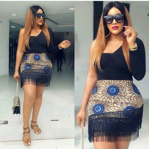 ......African styles trending 2019 Ankara Fashion Styles, Ankara Skirt Styles, Ankara Skirts, African Print Skirt, African Skirts, Short African Dresses, African Fashion Skirts, Ankara Fashion, Afrikaanse Mode