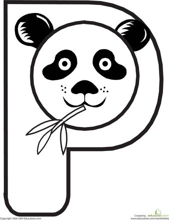 Worksheets: Animal Alphabet: P                                                                                                                                                     More Animal Alphabet Letters, Alphabet Animals, Fun Alphabet, Panda Coloring Pages, The Letter P, Preschool Reading, Abc Coloring Pages, Abc Coloring, Alfabet Letters