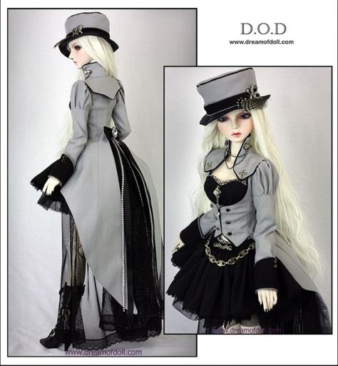 BJD...love this outfit... Halloween Fashion Outfits, Dolls Porcelain, Steampunk Dolls, Mode Steampunk, Barbie Doll Set, Bjd Clothes, Sculpted Doll, Fantasy Art Dolls, Gothic Dolls