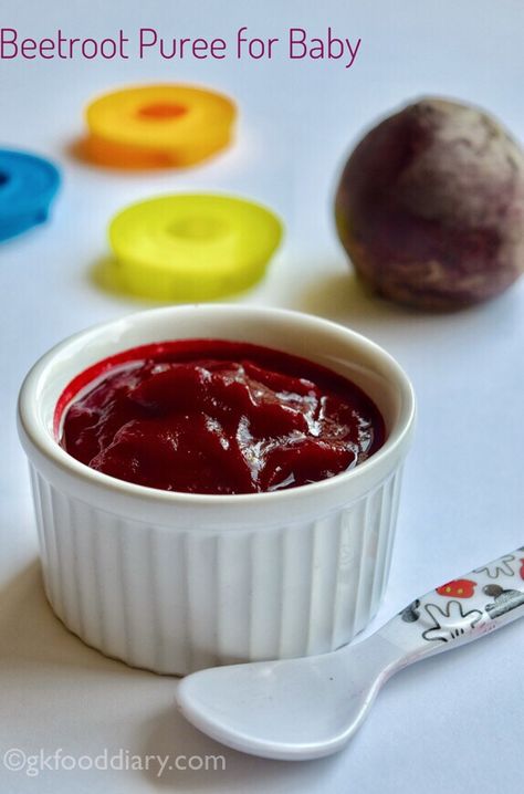 Beetroot Puree for Babies Beetroot Puree Recipe, Beetroot Puree, Indian Baby Food Recipes, 6 Month Baby Food, Beetroot Recipes, Baby & Toddler Food, Baby Foods, Baby Puree Recipes, Baby Puree