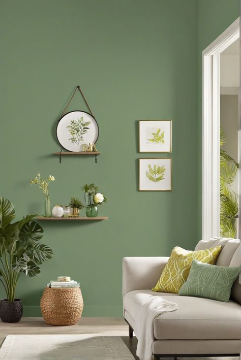 Behr, Green Paint, Vibrant Home, Refresh Gallery Green Behr Paint, Behr Pesto Green, Colour Combo For Bedroom, Thai Basil Behr Paint, Behr Paint Green, Behr Green Paints, Light Green Wall Paint, Green Wall Painting Ideas, Light Green Accent Wall