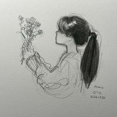 Pencil Sketch Images, Seni Dan Kraf, Animation Art Sketches, Meaningful Drawings, Cute Sketches, 인물 드로잉, Easy Drawings Sketches, Cute Doodles Drawings, Arte Sketchbook