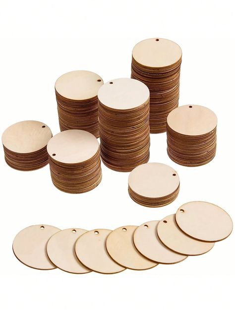 100 Pieces Raw Wooden Rings With Holes, 5cm/2in Round Wooden Discs For DIY Crafts Painting And Doodling Beige    Wood     Arts,Crafts & Sewing, size features are:Bust: ,Length: ,Sleeve Length: Wooden Discs Ideas, Crafts Painting, Wooden Slices, Wood Disc, Diy Art Projects, Wooden Rings, Crafts Sewing, Wooden Diy, Christmas Craft