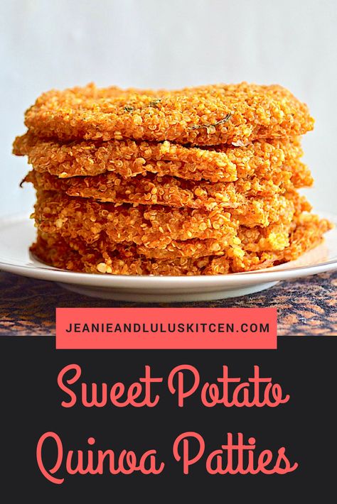 Sweet Potato Quinoa Patties Healthy Baked Sweet Potato, Temple Food, Quinoa Patties, Sweet Potato Quinoa, Gluten Free Recipes Side Dishes, Sweet Potato Patties, Food Monster, Cook Quinoa, Quinoa Sweet Potato