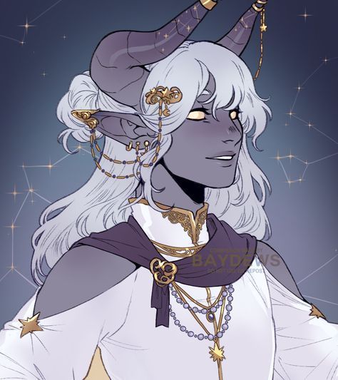 Tiefling Antlers, Nonhuman Character Design, Dragonborn Dnd Female, Teifling Character Art, Dark Elf Character Design, Dnd Cleric Character Design, Teifling Character Design, White Tiefling, Dnd Cleric