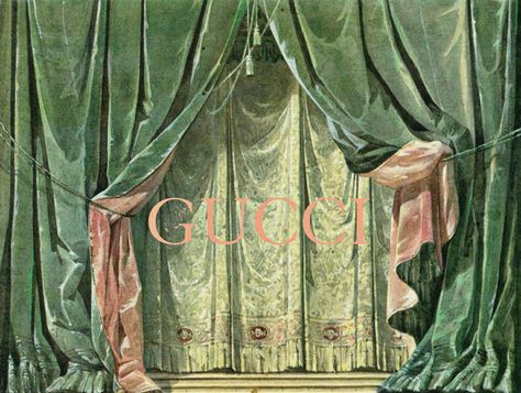 Pink Curtains Aesthetic, Gucci Curtains, Gucci Home Decor, Gucci Interior, Gucci Decor, Gucci Graphic, Curtain Illustration, Pink And Green Aesthetic, Gucci Branding