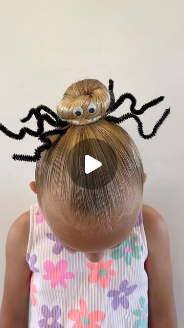 HAIRY STYLES FOR KIDS on Instagram: "✨SPIDER BUN✨

Want to be festive but don’t have a ton of time, this style is perfect for that! Super simple, quick and lots of fun! Tag if you try🕷️

#kidshairstyles #toddlerhairstyles #babyhairstyles #littlegirlhairstyles #littlegirlhairideas #hairideas #kidshair #kidshairideas #toddlerhairideas #hairystyles #kidshairproducts #toddlerhairproducts #littlegirlhair #toddlerhair #viralhair #instagramhair #spiderhair #spiderhairstyle #halloweenhair #halloweenhairstyles #halloweenhairbows #festivehair #festivehairstyle #easyhalloweenhair #messybun #easybun #easybuntutorial" Spider Bun Hair, Spider Crazy Hair Day, Spider Hair Bun, Easy Bun Tutorial, Spider Hair, Styles For Kids, Halloween Hair Bows, Easy Bun, Halloween Inspo