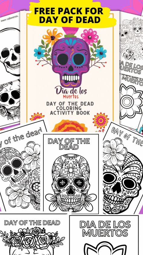 Need dia de los muertos for kids, grab these free Day of the Dead printables! Great for Dia de los Muertos for kindergarten and up! Even great mandela Day of Dead coloring sheets for adults! #freeprintables #dayofdead #diademuertos #octoberlessons Day Of The Dead Activities, Day Of Dead Costume, October Kids, Dia De Los Muertos Party Ideas, Traditional Day, October Lessons, Dead Costume, Day Of Dead, Free Activities For Kids