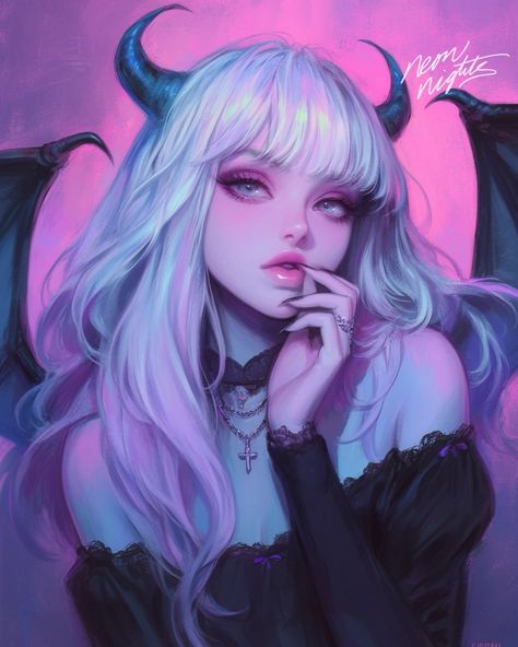 Succubus Clothing, Aesthetics Pfp, Dark Aesthetics, Magenta Rose, Cute Anime Pics, Girly Art, Fantasy Artwork, Anime Art, Pure Products