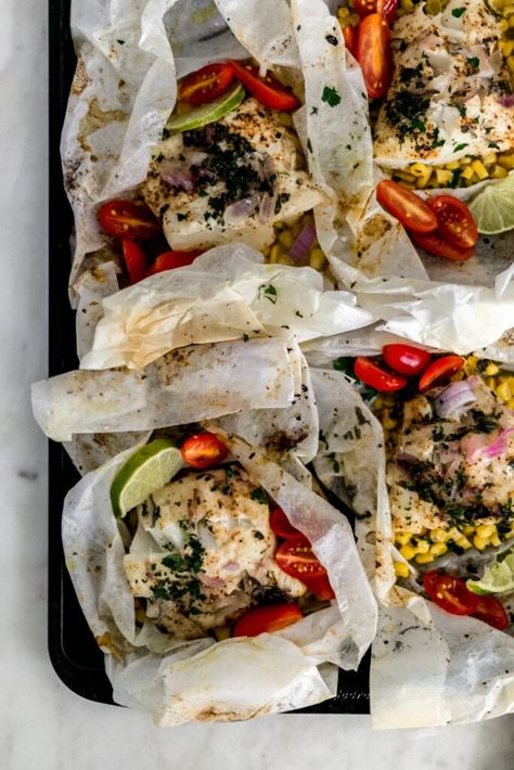 Cod In Parchment, Pacific Cod, Cod Fish Recipes, Fish Recipes Baked, Lime Butter, Chili Lime Seasoning, Baked Cod, Cod Recipes, Easy Seafood Recipes