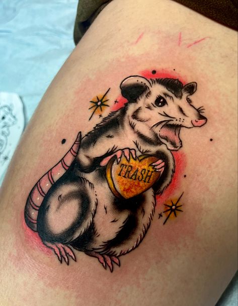 Opossum Traditional Tattoo, Small Opossum Tattoo, Traditional Opposum Tattoo, Screaming Possum Tattoo, Opossum Tattoo Cute, Traditional Possum Tattoo, Possum Tattoo Simple, Possum Tattoo, Plywood Cutouts