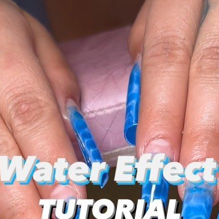 How To Do Water Nails, Pool Nails Tutorial, Water Nails Tutorial, Tiktok Nails Designs, Water Design Nails, Pool Water Nails, Water Effect Nails, Water Nails Design, Tiktok Nails