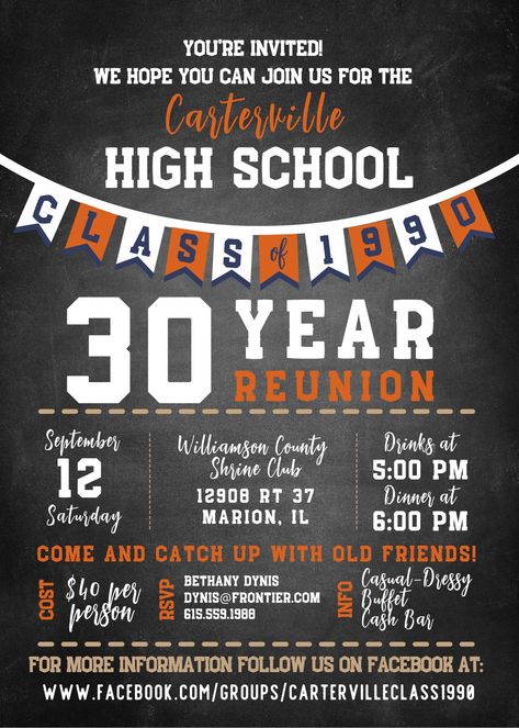 10 Year Reunion Invitation, Class Reunion Save The Date, School Alumni Ideas, Class Of 1994 Reunion, 30 Year Reunion Ideas, 30 Year Class Reunion Ideas, 20 Year Class Reunion Ideas, 20 Year Class Reunion, Class Reunion Ideas