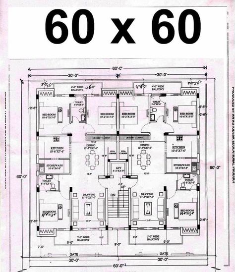 50x90 House Plans Layout, 60x60 House Plans, 40x60 House Plans, Luxury House Floor Plans, Residential Building Plan, Four Bedroom House Plans, Modern Bungalow House Plans, Fall Bloxburg, Hotel Floor Plan