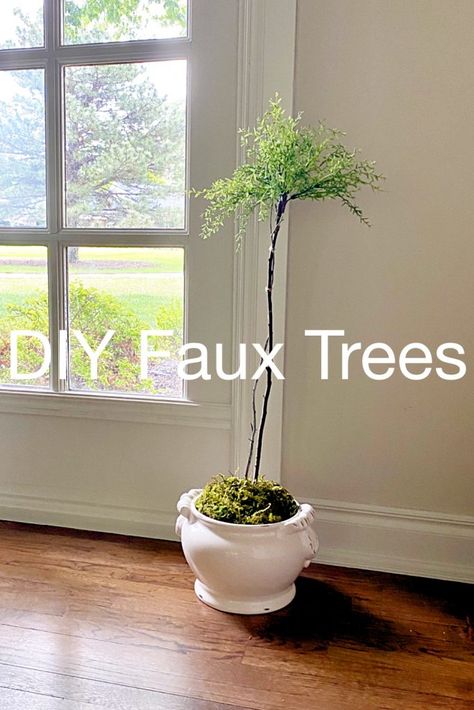 Diy Faux Tree, European Farmhouse Style, Faux Trees, Farmhouse Diy Projects, Faux Branches, European Farmhouse, Diy Tree, Faux Tree, Potted Trees