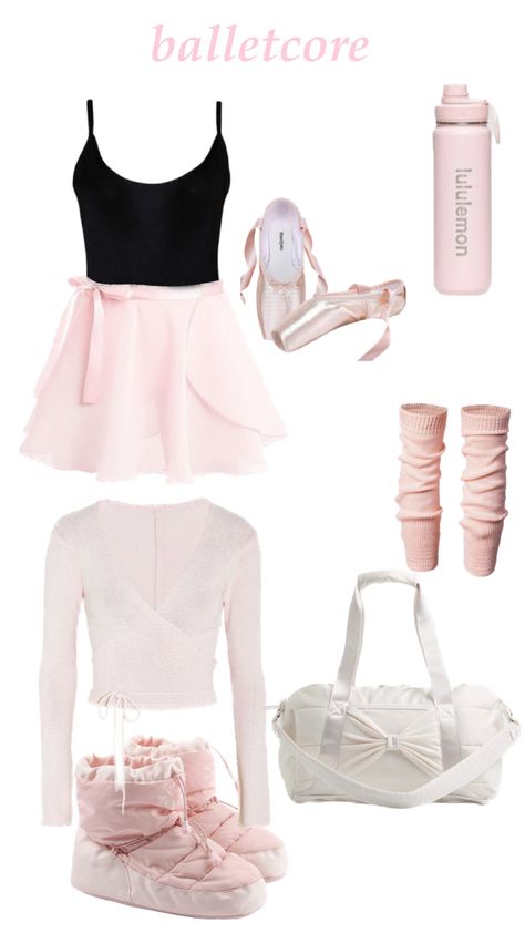 Ballerina Outfit Practice, Balletcore Drawing, Dance Outfits Practice Ballet, Ballet Outfit Practice Dance Wear, Ballet Core Aesthetic Outfit, Ballet Outfit Inspiration, Ballet Outfits Practice, Dance Aesthetic Outfits, Ballerina Practice Outfit