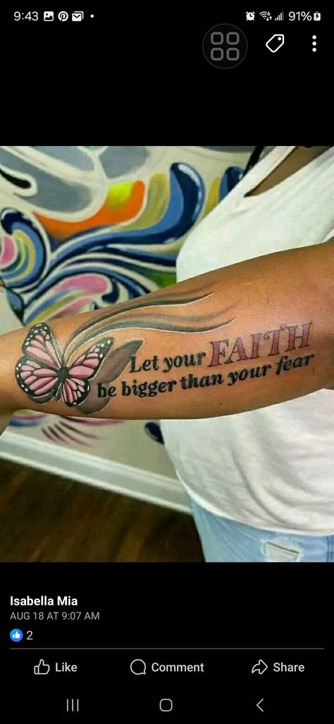 Let Your Faith Be Bigger Than Your Fear, Fear Tattoo, Let It Be, Tattoos, Quick Saves