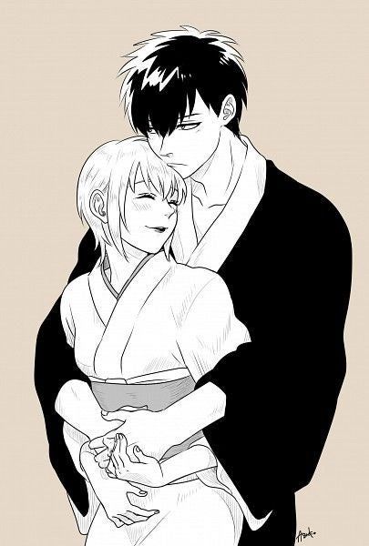 Probably one of the more underrated ships of the show. : Gintama Back Hug Pose Reference, Hug Pose, Hijikata Toshiro, Hug From Behind, Sorachi Hideaki, Anime Hug, Manga Poses, Anime Release, Couple Sketch