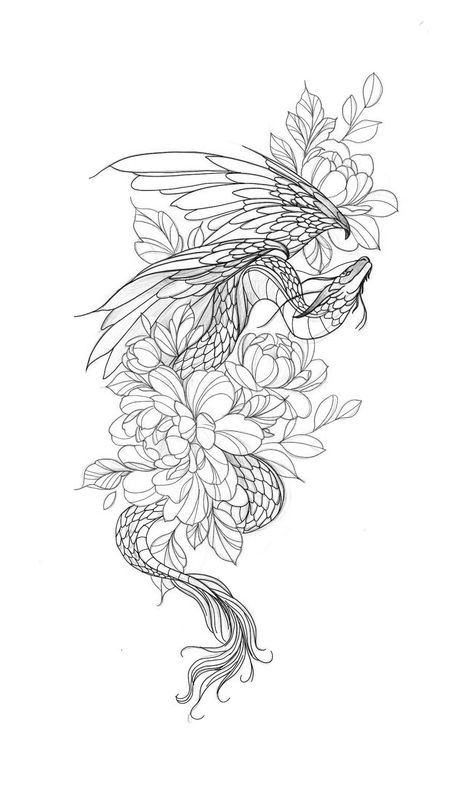 Shin Tattoo Ideas, Dragon Tattoo With Flowers, Shin Tattoo, Tattoo Floral, Handmade Stamps, Foot Tattoo, Dragon Tattoo, Future Tattoos, Tattoos And Piercings