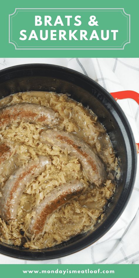 Brats and sauerkraut is a delicious comfort food meal that when prepared with just a few extra easy ingredients turns it into a foodie fest weeknight meal with the Instant Dutch Oven. German-style bratwurst braised in beer with sauerkraut with seasonings like dill, caraway seed, garlic, tart apples balanced with sweet brown sugar notes, and a little thyme for good measure. I was so happy to make this in a fraction of the time versus my stove or grill! #instantdutchoven #brats #comfortfood Instant Pot Brats And Sauerkraut, Oven Brats, Instant Dutch Oven, Brats And Sauerkraut, Easy Pressure Cooker Recipes, Sauerkraut Recipes, Dutch Oven Cooking, German Style, Dutch Oven Recipes