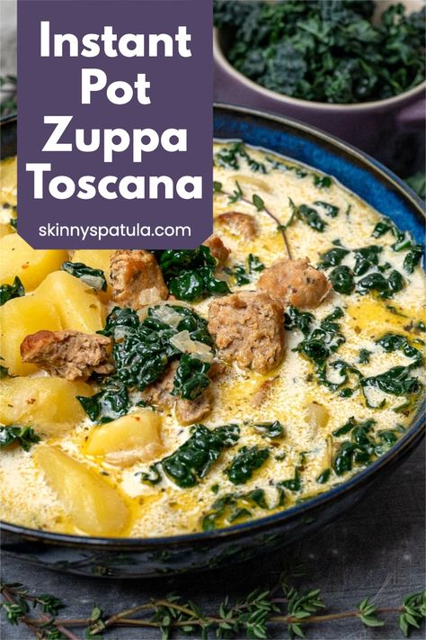 Instant Pot Zuppa Toscana Soup, Instant Pot Zuppa Toscana, Olive Garden Copycat, Zuppa Toscana Soup, Tuscan Soup, Toscana Soup, Instant Pot Soup Recipes, Instant Pot Soup, Instant Recipes