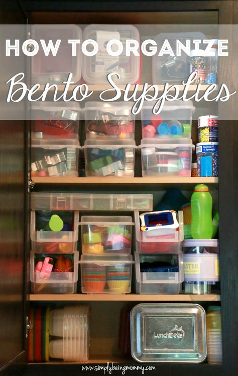 Accumlating more bento supplies than you know what to do with? Check out this post on how to organize bento supplies. Lunch Supplies, Bento Tutorial, Bento Kids, Bento Lunches, Kawaii Bento, Childrens Meals, Bento Box Kids, Whats For Lunch, Latest Series