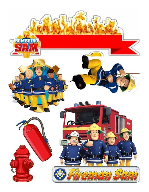 Fireman Sam Cake Topper, Fireman Cake Topper, Fireman Sam Cake, Fireman Cake, Fireman Sam, 1st Birthday Girls, Diy Wedding Decorations, Bday Party