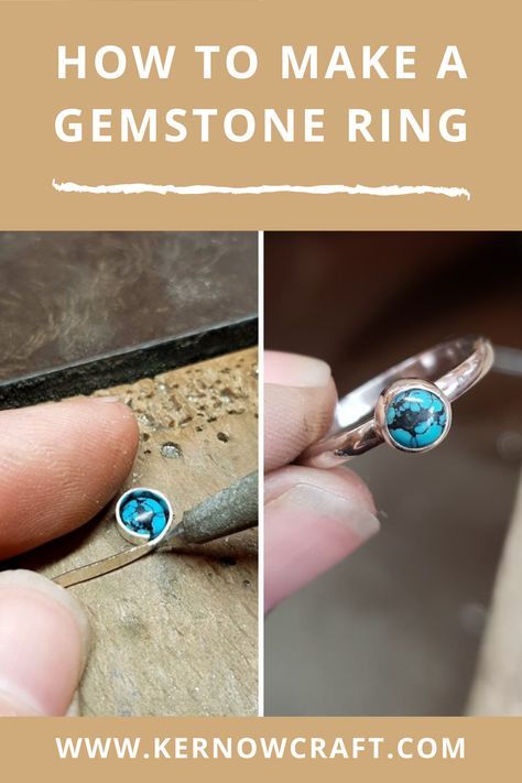 Gemstone Rings Diy, Cabochon Tutorial, Silversmithing Tutorials, Stone Settings Jewelry, Bezel Set Cabochon, Silversmithing Jewelry, Jewelry Making Rings, Metal Jewelry Making, Wire Jewelry Tutorial