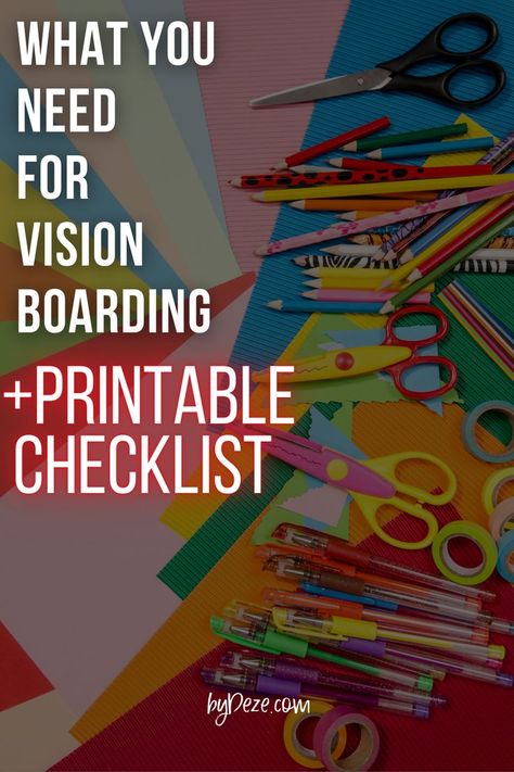 List Making Aesthetic, Vision Board Supplies And Materials, Creating A Vision Board How To Make, Creating A Vision Board Ideas, Vision Board Materials List, Vision Board Invitations, Simple Vision Board Ideas, Vision Board Making Party, Vision Board Party Decorations