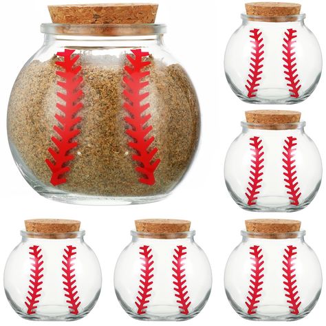 PRICES MAY VARY. Package for Baseball Lovers: our thoughtful package includes 6 baseball print small jars with cork lids, proper for graduation setting or party event; This convenient package ensures that you have enough to serve guests, give as gifts, or perhaps keep some for yourself to use Suitable Measurements for Most Occasions: about 3.4 oz/ 100 ml, our baseball print glass bottles with cork offer the ideal size to cater to a variety of uses; They are about 2.56 x 2.56 inches/ 6.5 x 6.5 cm Baseball Party Favors For Adults, Baseball Theme Gifts, Baseball Things, Jar Of Notes, Sports Party Favors, 2025 Graduation, Gifts For Baseball Players, Glass Bottles Decoration, Small Glass Bottles