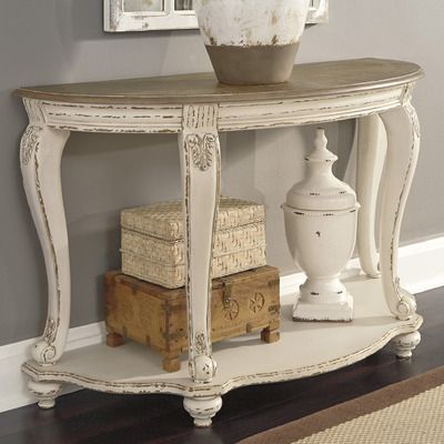 Ashley Sofa, Meja Sofa, Decorative Corbels, Furnitur Ruang Keluarga, Hallway Console, Traditional Cottage, Console Table Hallway, Ottoman Coffee, Style Cottage